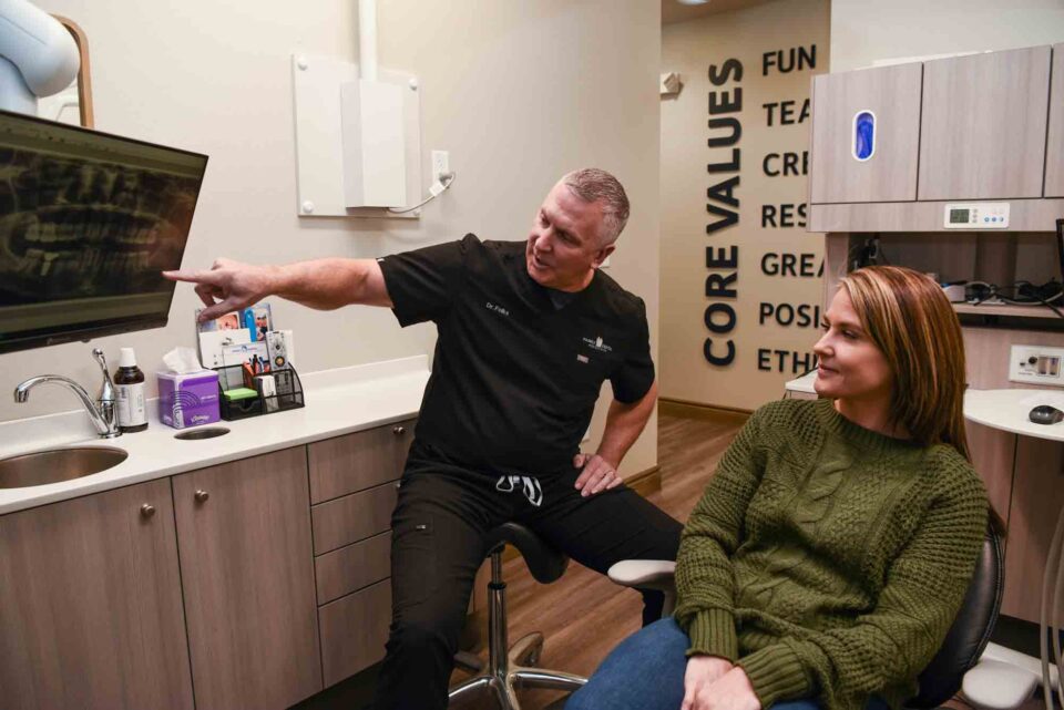 doctor directing patient